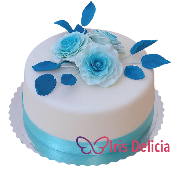 Изображение Праздничный торт Голубые цветы № 3002 Кондитерская Iris Delicia