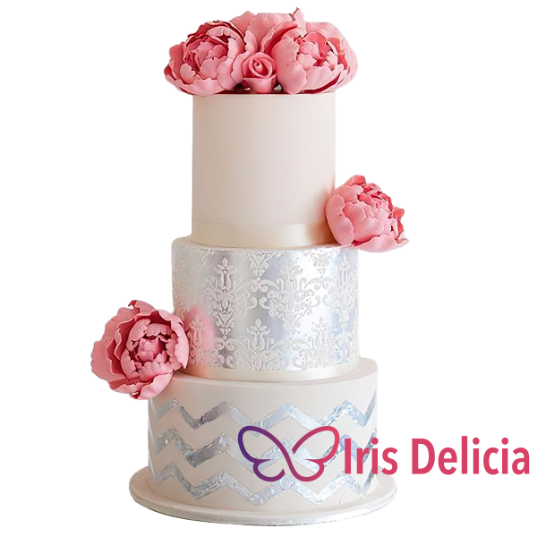 Изображение Свадебный торт Букет Розовых Цветов Кондитерская Iris Delicia
