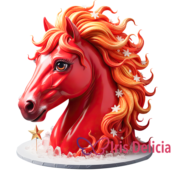 Новогодний торт Символ года Огненная Лошадь фото