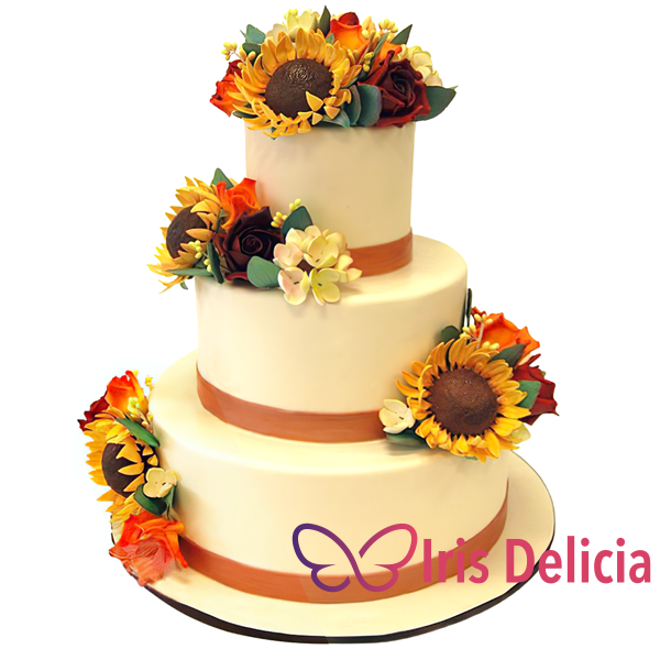 Изображение Свадебный торт с Подсолнухами № 1001 Кондитерская Iris Delicia